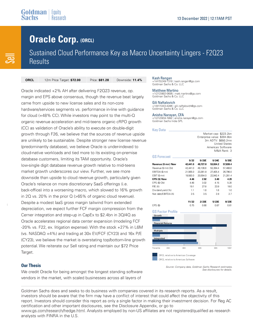 Oracle Corp. (ORCL)_ Sustained Cloud Performance Key as Macro Uncertainty Lingers - F2Q23 Results(1)Oracle Corp. (ORCL)_ Sustained Cloud Performance Key as Macro Uncertainty Lingers - F2Q23 Results(1)_1.png